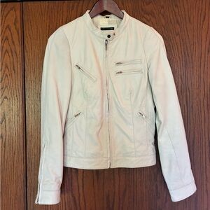 Bod & Christensen off-white Leather Jacket Bomber Style